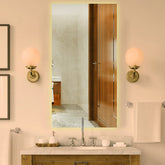 Chic Minimalist Rectangular Bathroom Mirror With Led